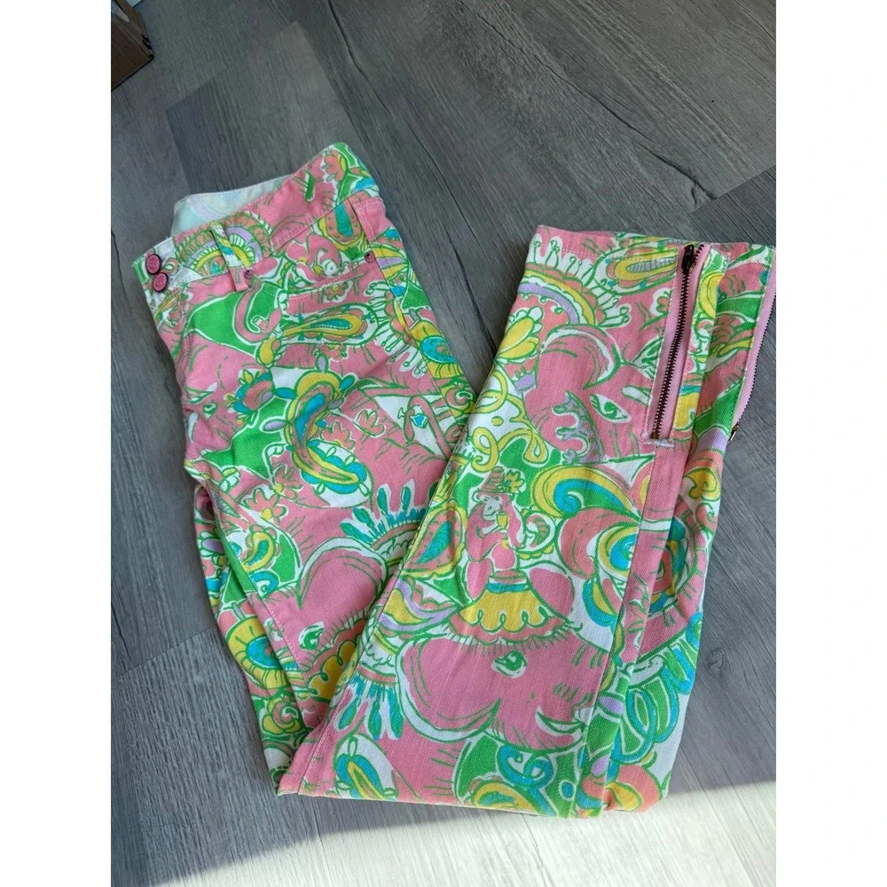 Lilly Pulitzer Worth skinny zip jeans low rise women's 0 - Picture 7 of 12